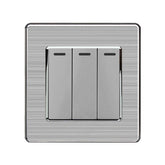 16AX 3-Gang 2-Way Light Switch -  Stainless Steel Brushed